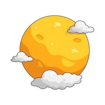 Illustration of full moon and cloud Stock Illustration