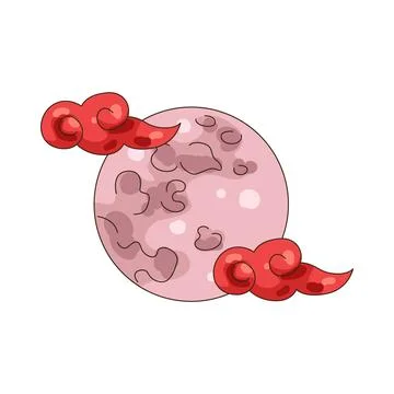 Illustration of full moon with clouds Stock-Illustration