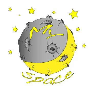 Illustration of a full moon with craters. Stock Illustration