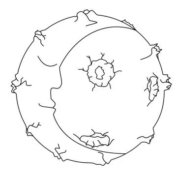 Illustration of a full moon with craters. Stock Illustration