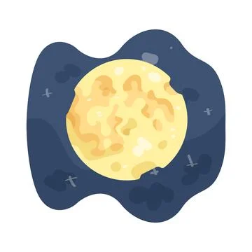 Illustration of full moon at night Stock Illustration
