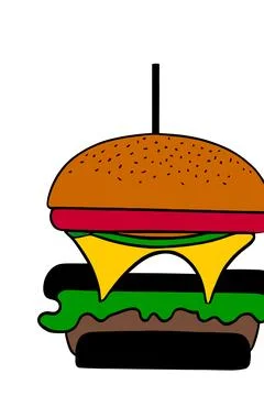 Illustration of funny burger Stock Illustration
