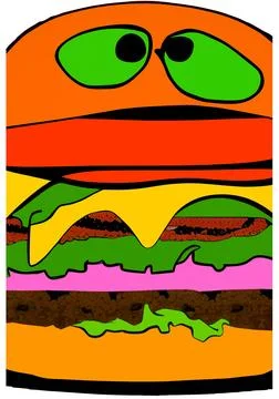Illustration of funny burger Stock Illustration