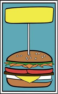 Illustration of funny burger Stock Illustration