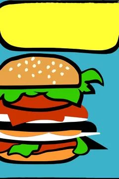 Illustration of funny burger Stock Illustration