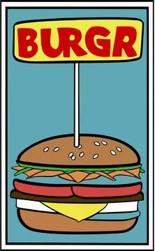 Illustration of funny burger Stock Illustration