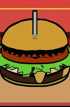 Illustration of funny burger Stock Illustration