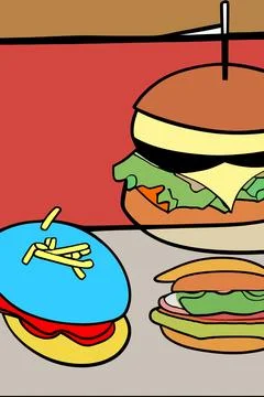 Illustration of funny burger Stock Illustration