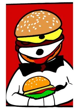 Illustration of funny burger Stock Illustration