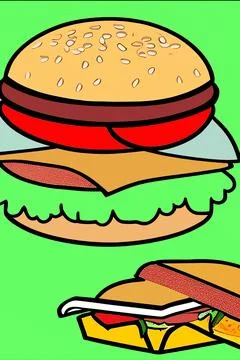 Illustration of funny burger Stock Illustration