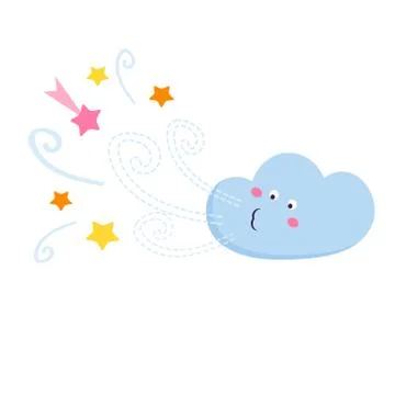 Illustration of the funny cloud. Stock Illustration