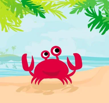 Illustration of a funny crab Stock Illustration