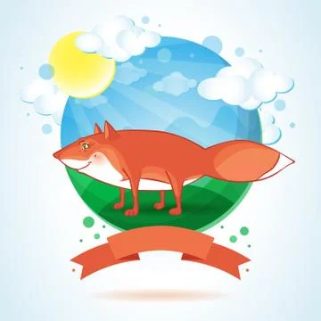 Illustration of funny fox. Stock Illustration