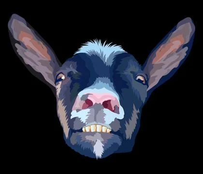Illustration of funny goat head with teeth vector Stock Illustration
