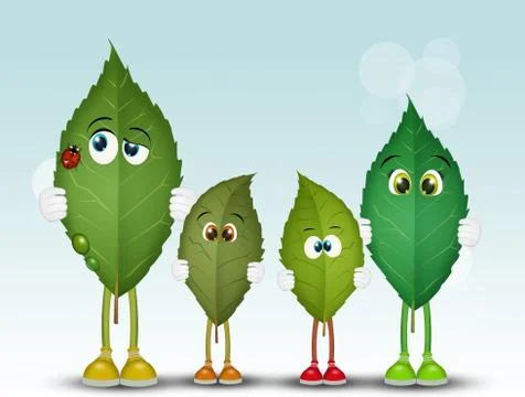 Illustration of funny leaves Stock Illustration
