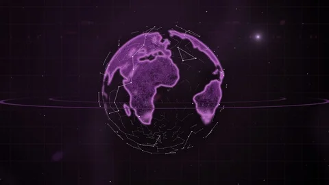 Illustration of a futuristic sci-fi space landscape with planet in blockchain Stock Footage 116201960