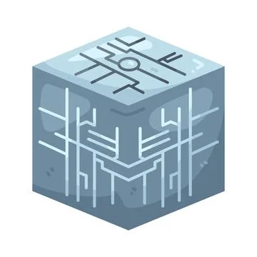 Illustration of futuristic tech cube Stock Illustration