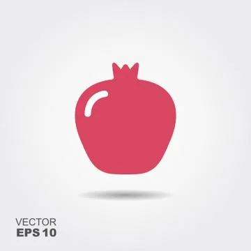 Illustration of garnet flat icon with shadow Stock Illustration