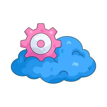 Illustration of gear with a cloud Stock Illustration