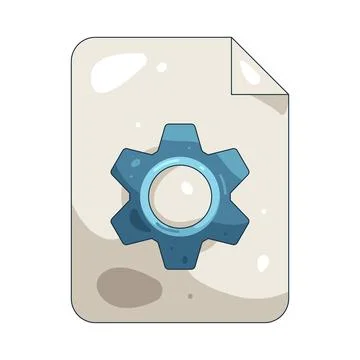 Illustration of gear on a document Stock Illustration