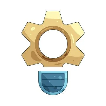 Illustration of gear with a light bulb 스톡 일러스트