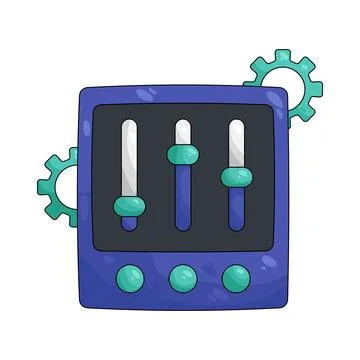 Illustration of gear with a progress bar 스톡 일러스트