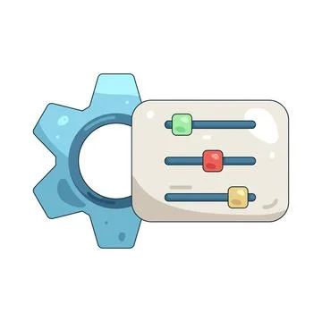 Illustration of gear with sliders Stock Illustration