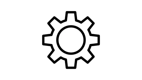 Illustration of a gear wheel, emphasizing its cogged edges and round shape. Stock Footage 335118749