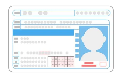 Illustration of a general driver on the surface of a driver's license. イラスト素材