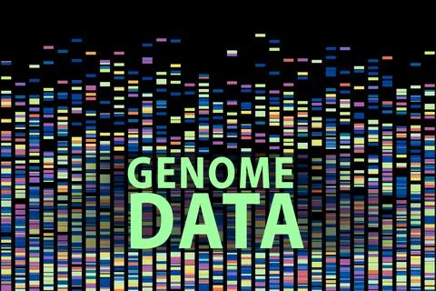 Illustration of genome data code 스톡 일러스트