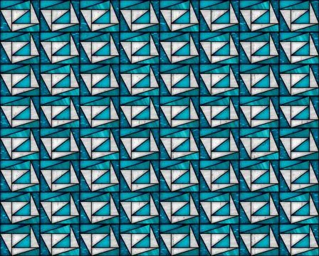 Illustration of geometric pattern and stained glass style in blue and gray co Stock Illustration