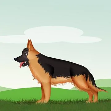 Illustration of german shepherd Stock Illustration