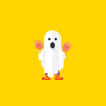 Illustration a ghost character for halloween in  flat style Stock Illustration