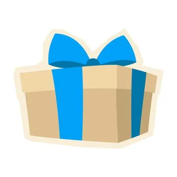 Illustration of gift box. Craft present for celebration, discount or promotio Stock Illustration