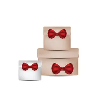 Illustration of gift box with red bow 스톡 일러스트