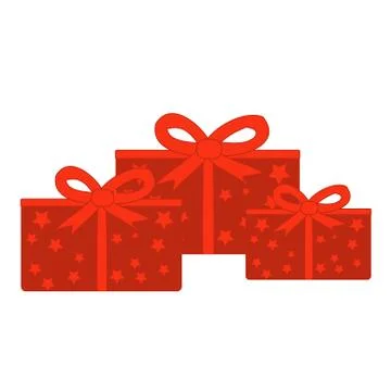 Illustration of gift boxes in red Stock Illustration