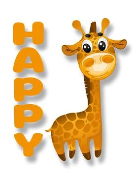Illustration of a giraffe on a white background Stock Illustration