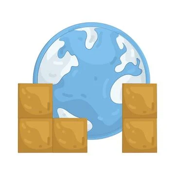 Illustration of Global shipping 스톡 일러스트