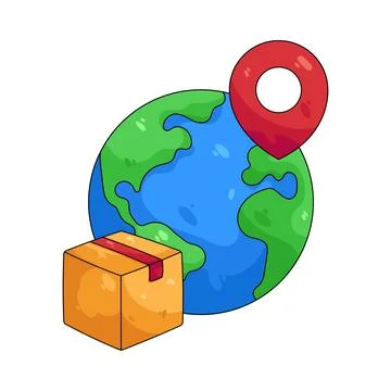 Illustration of  Global shipping Stock Illustration
