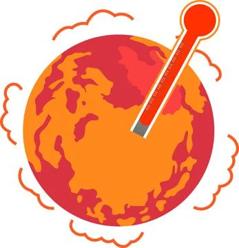 Illustration of a Global warming Stock Illustration