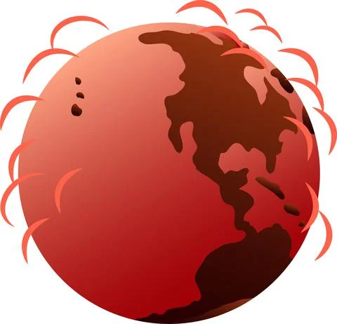 Illustration of a Global warming problem Stock Illustration