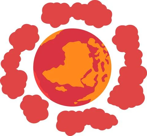 Illustration of a Global warming problem Stock Illustration