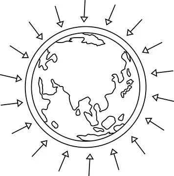 Illustration of a Global warming problem outline Stock Illustration