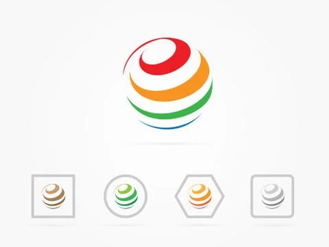 Illustration globe rainbow logo Stock Illustration