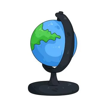 Illustration of globe on a stand Illustrazione stock