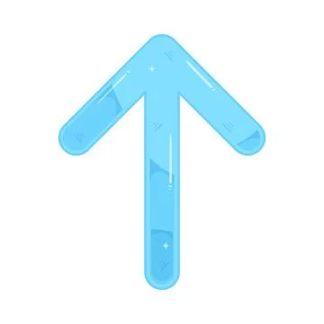 Illustration of glossy blue thin arrow up 스톡 일러스트