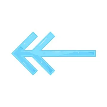 Illustration of glossy blue thin arrow left 스톡 일러스트