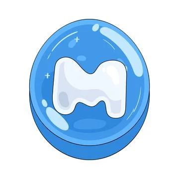Illustration of glossy keycap featuring the letter M 스톡 일러스트