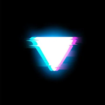 Illustration of glowing triangular digital noise on isolated black background. 스톡 일러스트