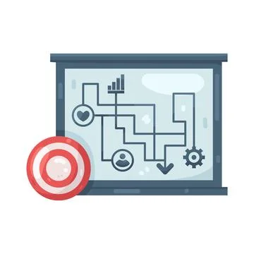 Illustration of goal setting process イラスト素材